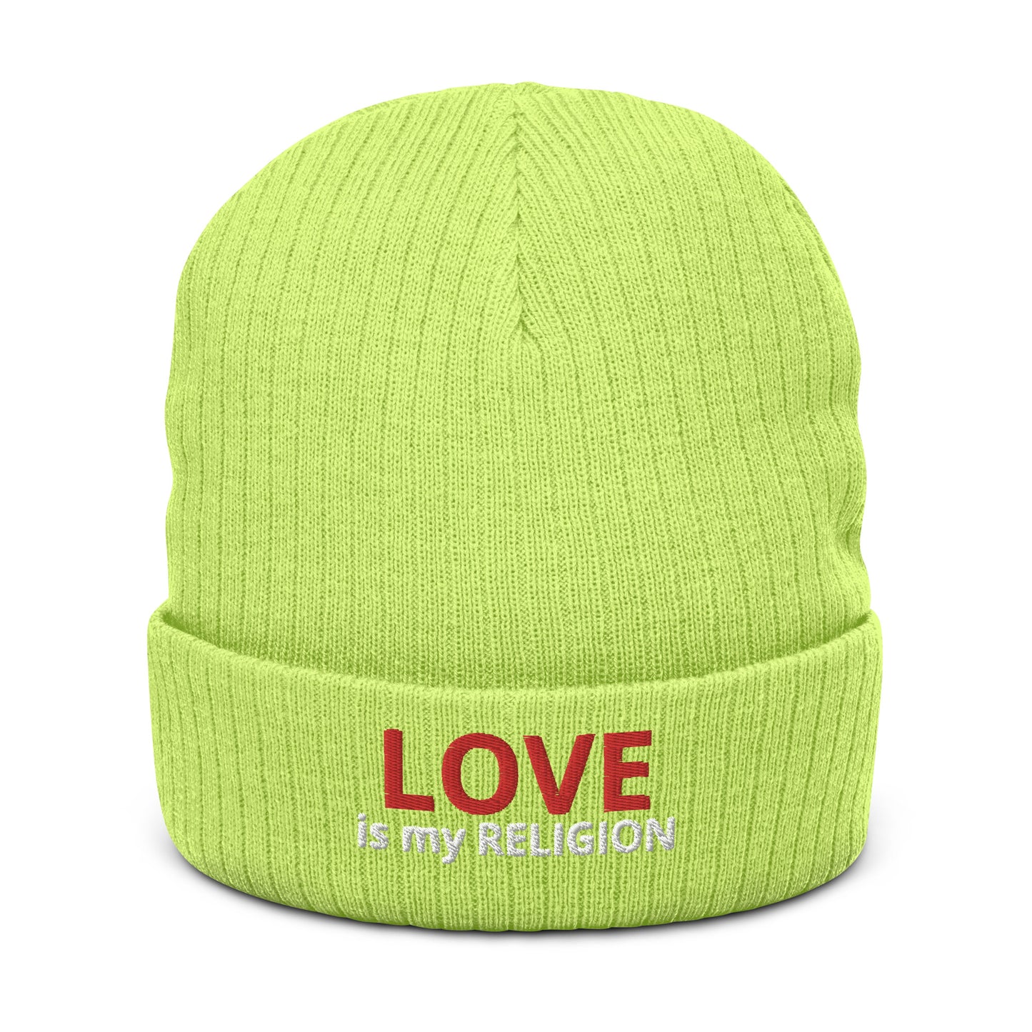 Love Carte- Love is My Religion Ribbed knit beanie