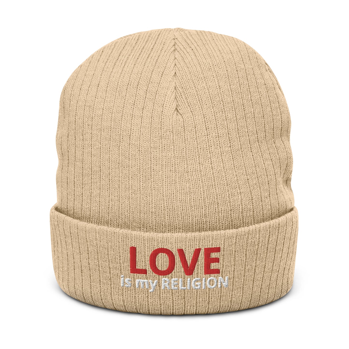 Love Carte- Love is My Religion Ribbed knit beanie